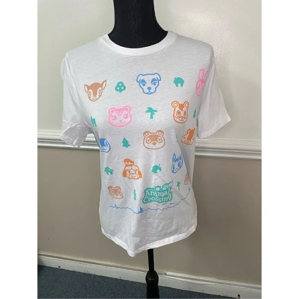 Animal New Horizons Crossing White Short Sleeve Tee Shirt Size Large